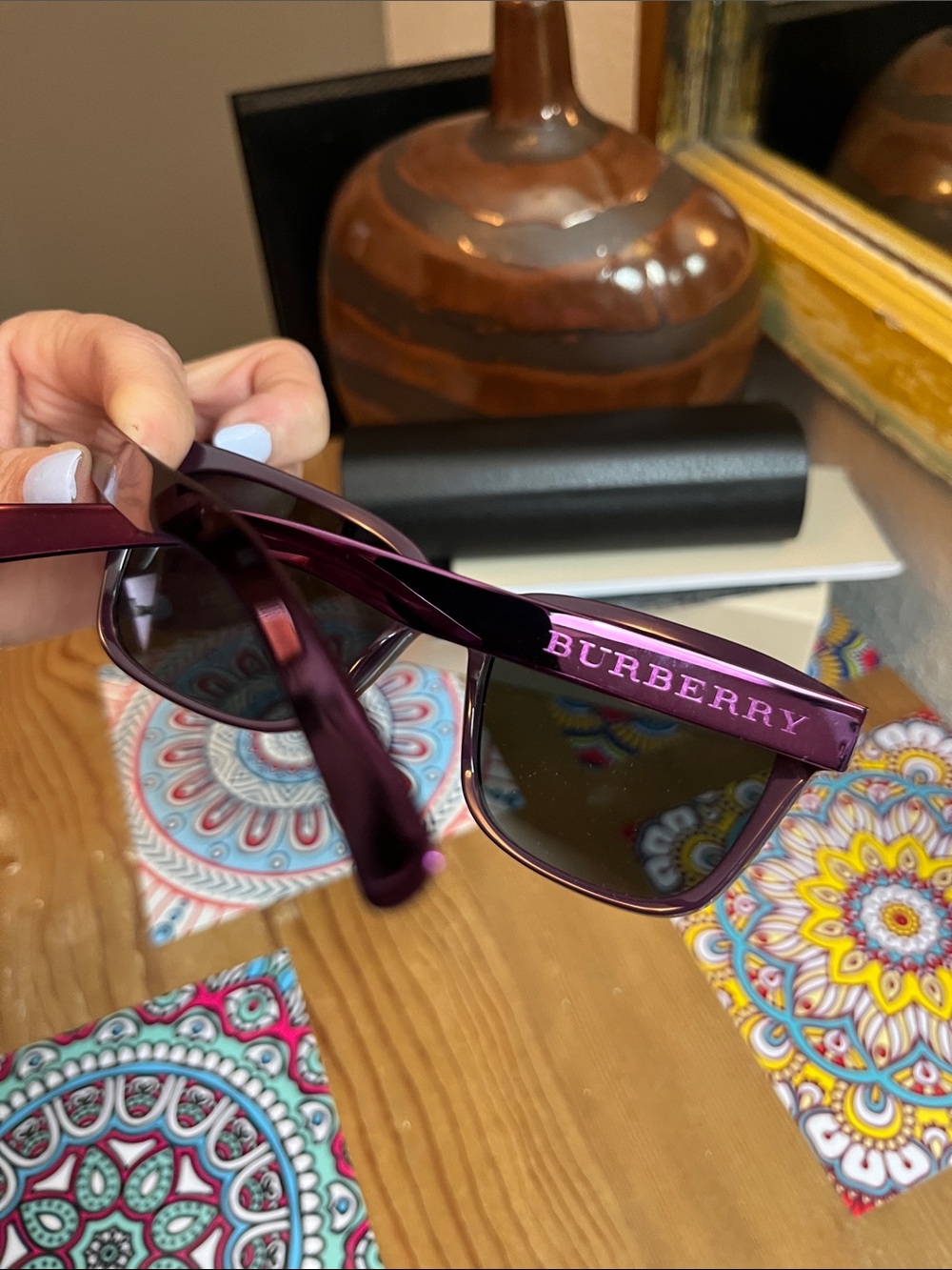 NWT Burberry Deep Purple Cat-Eye Sunglasses with Dark Lenses - Picture 4 of 7